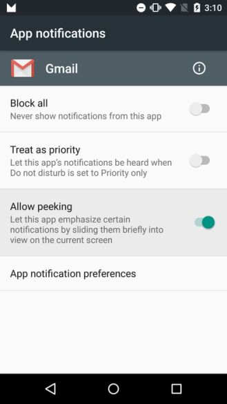 Fotografía - [Android M Feature Spotlight] Vous pouvez maintenant désactiver Regarder à la dérobée, alias Heads-Up Notifications, sur une base par App